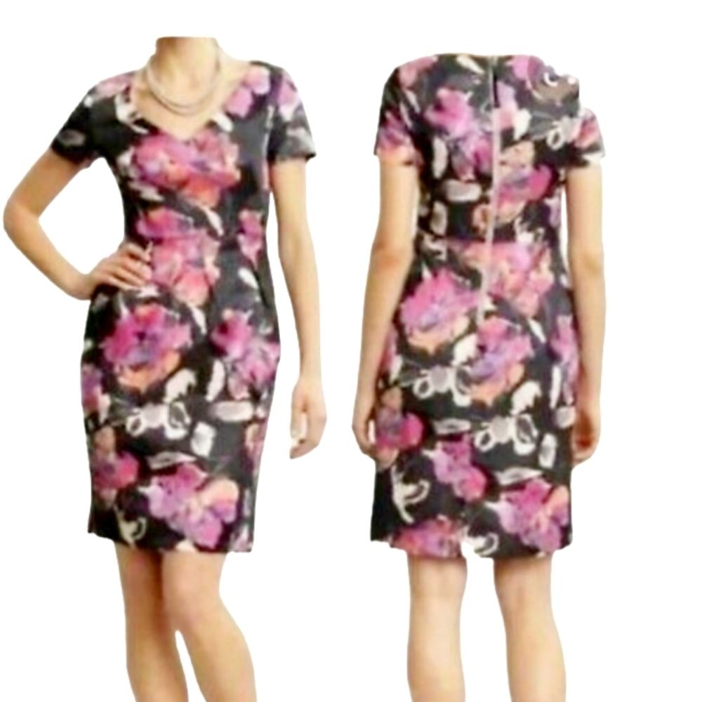 Banana Republic short sleeves V-neckline woman lined dress
